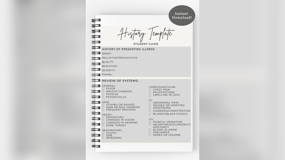 Printable H&P Template for Nurse Practitioner Students: Ultimate Study Aid